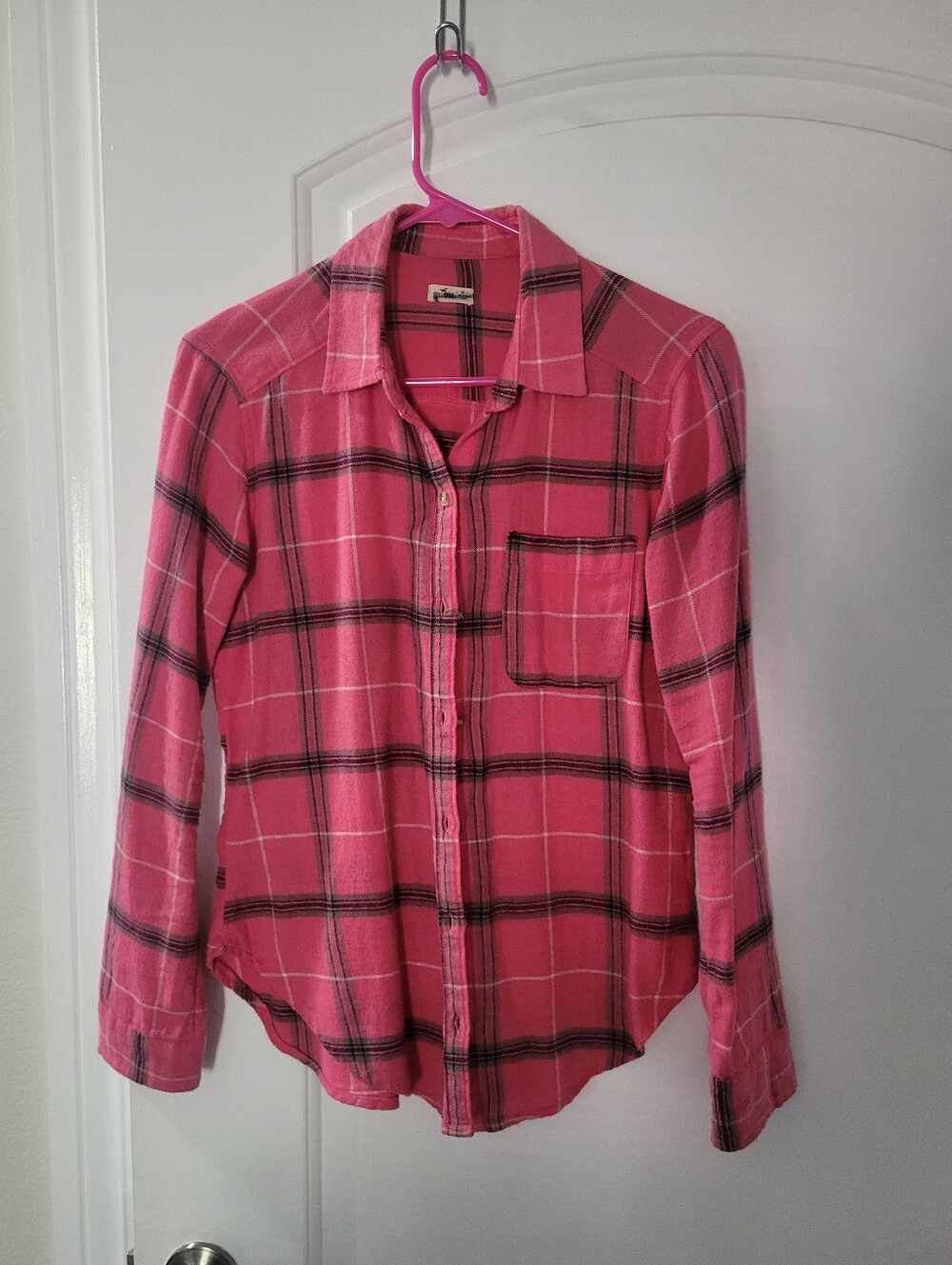 set of 3 button down plaid flannel shirts work corporate - Picture 3 of 4